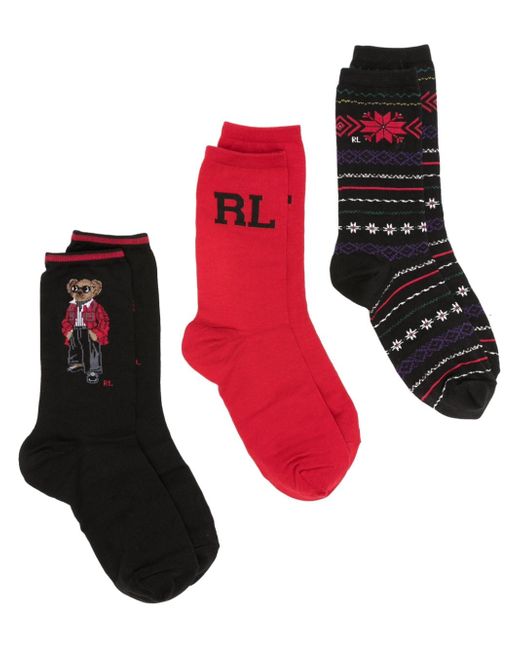 Polo Ralph Lauren patterned-intarsia socks pack of three