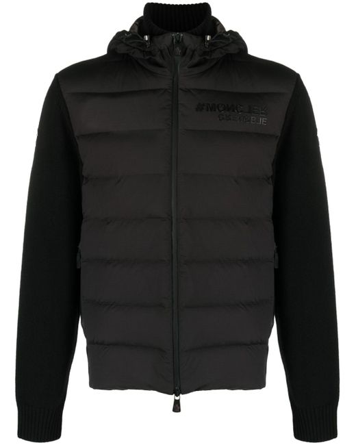 Moncler Grenoble panelled quilted hooded jacket