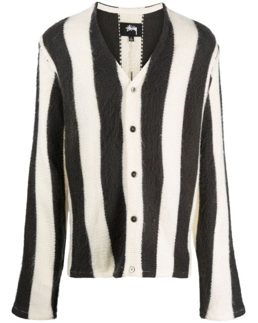 Stussy striped brushed cardigan