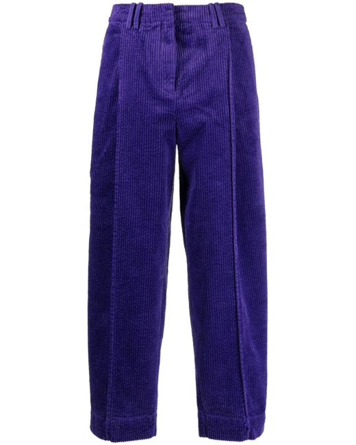 Ganni pleated straight-leg corduroy trousers