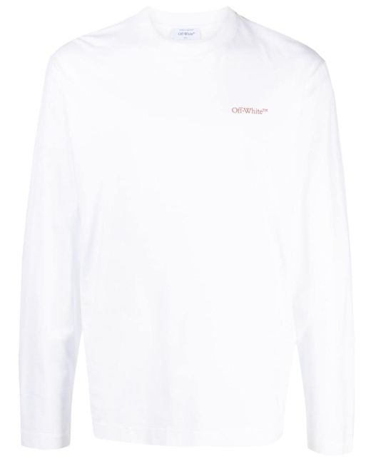 Off-White logo-print long-sleeve cotton T-shirt