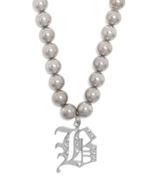 Blumarine logo-lettering polished-finish necklace