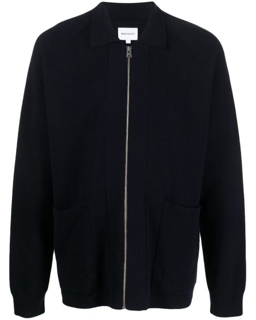 Norse Projects zip-up fine-knit cardigan
