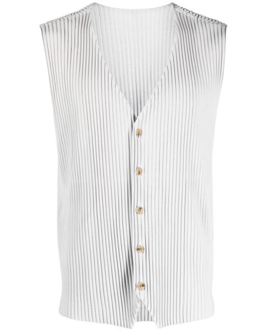 Homme Pliss Issey Miyake fully-pleated button-up gilet