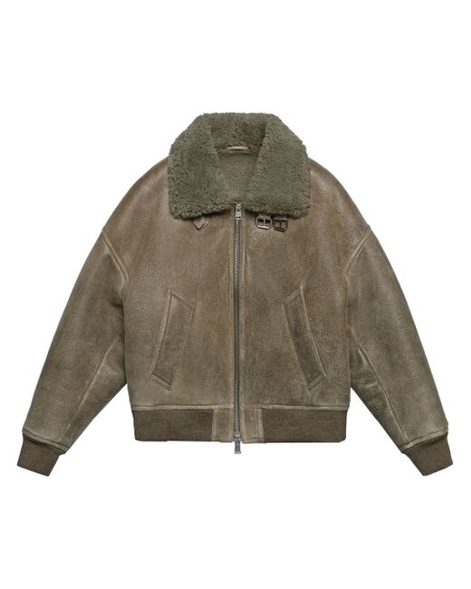 AMI Alexandre Mattiussi zip-up leather jacket
