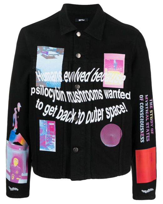 MSFTSrep graphic-print denim jacket