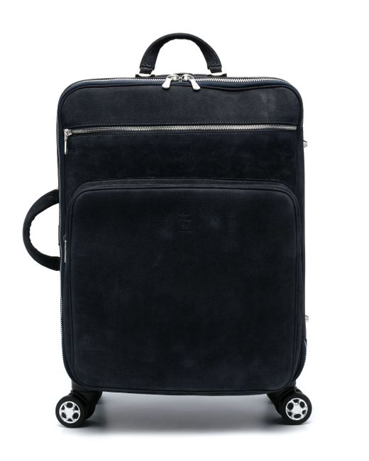 Eleventy pebbled-leather rolling luggage