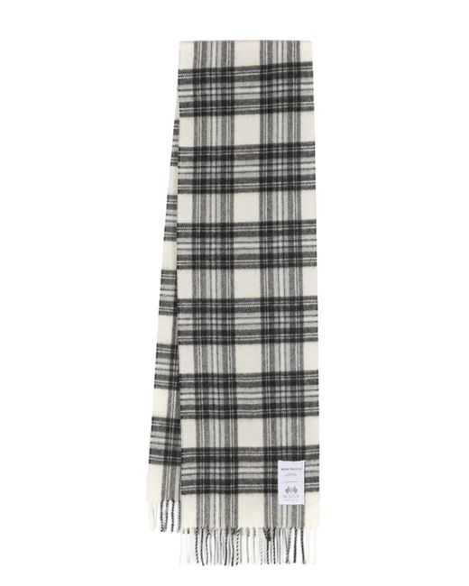 Norse Projects The Moon checked lambs scarf