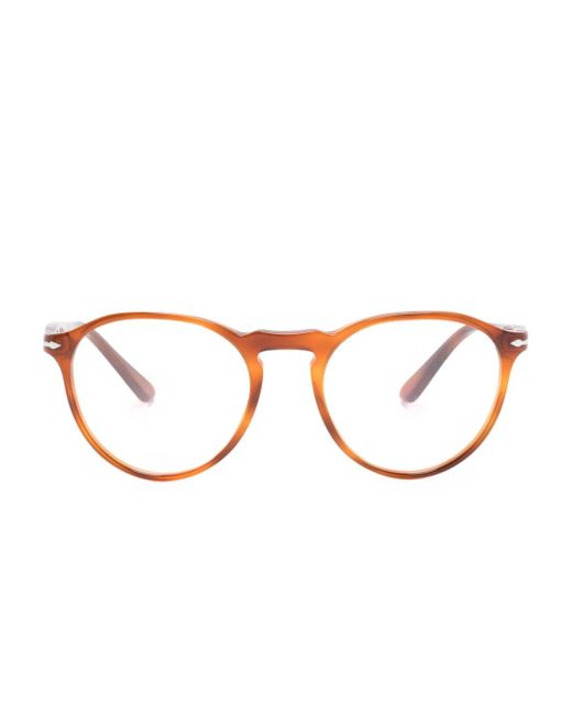 Persol tortoiseshell-effect round-frame glasses