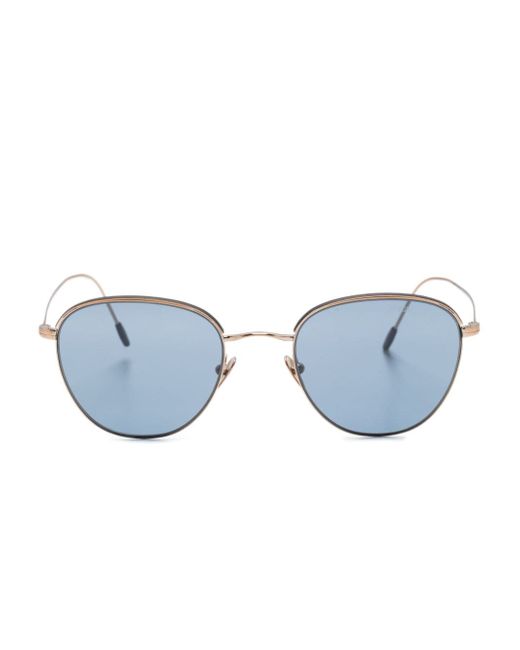 Giorgio Armani logo-engraved round-frame sunglasses