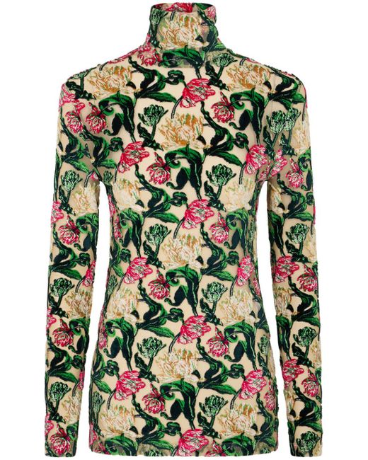 Rabanne all-over floral-print top