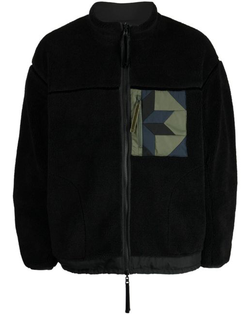 Yoshiokubo patchwork-detailing zip-up jacket