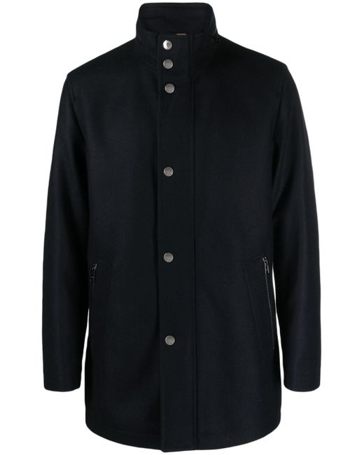 Boss high-neck wool-blend coat
