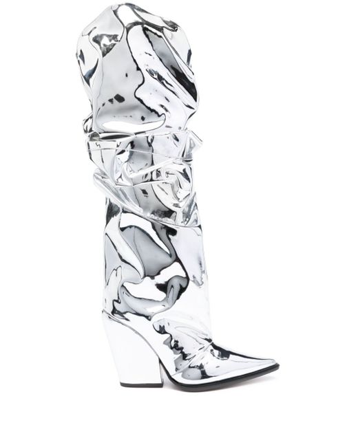 Alexandre Vauthier Avi 110mm metallic knee-high boots
