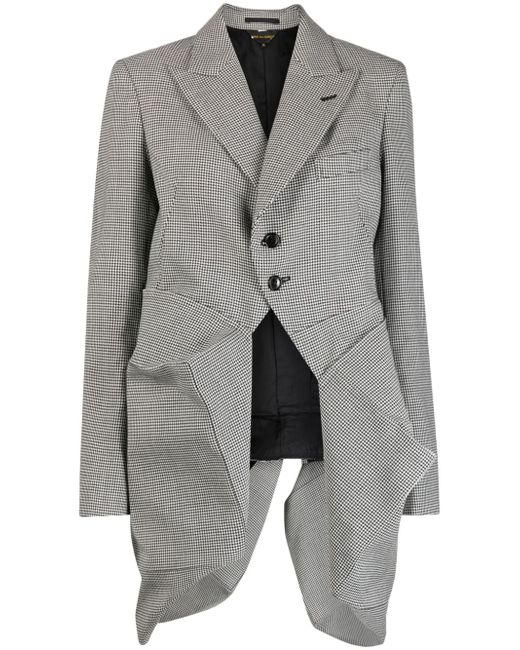 Comme Des Garçons asymmetric check-print wool blazer