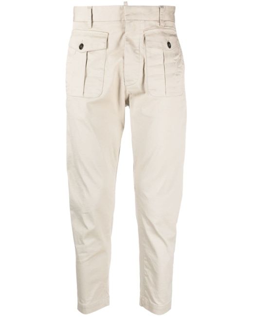 Dsquared2 mid-rise cotton tapered trousers