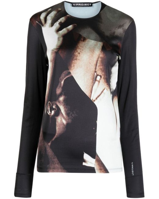 Y / Project Body Collage-print long-sleeve T-shirt