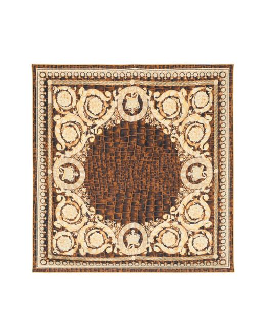 Versace Baroccodile-print square scarf