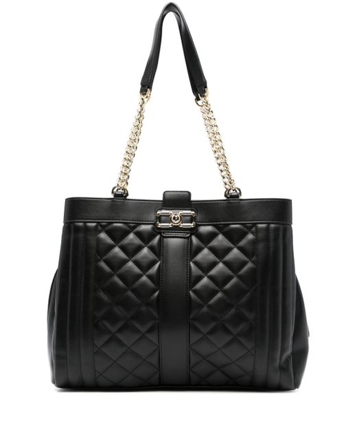 Pollini Check The Lines quilted hobo bag