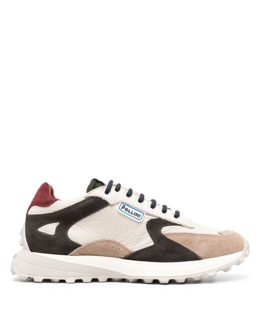 Pollini panelled-design lace-up sneakers