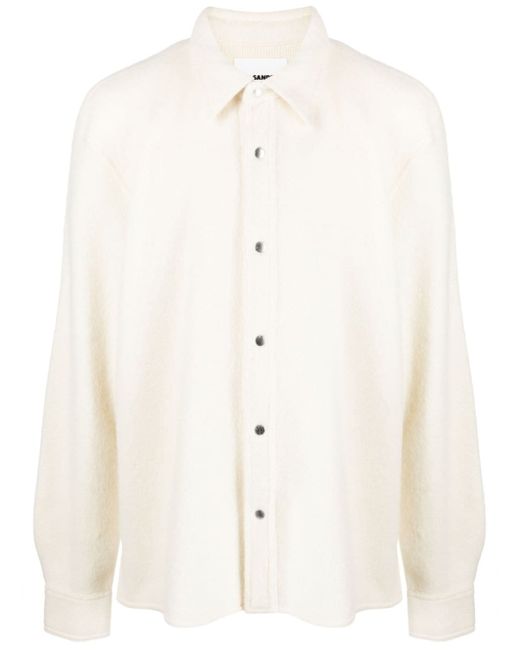 Jil Sander pointed flat-collar wool shirt