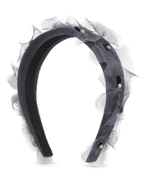 Maison Michel Miwa logo-charm silk headband