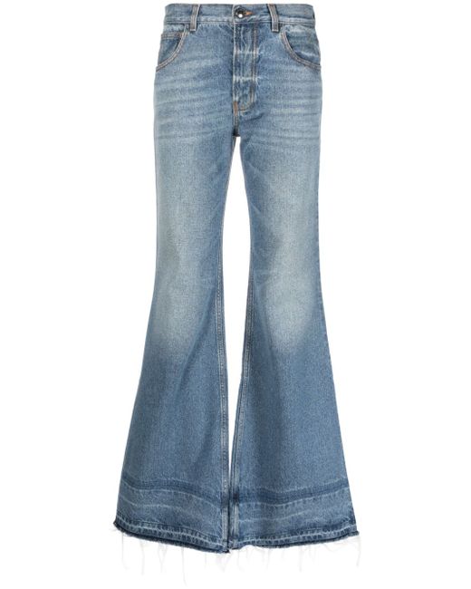 Chloé whiskering-effect mid-rise flared jeans