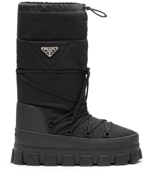 Prada triangle-logo snow boots