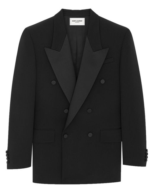 Saint Laurent double-breasted wool tuxedo jacket
