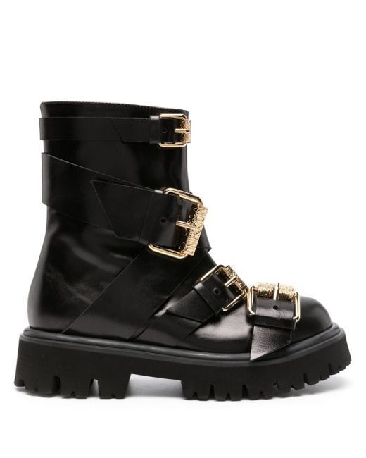 Moschino buckle-detail leather ankle boots