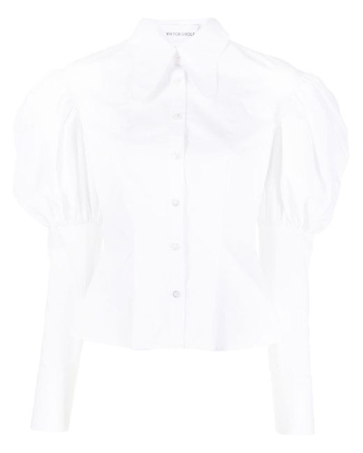 Viktor & Rolf puff-sleeved organic-cotton shirt