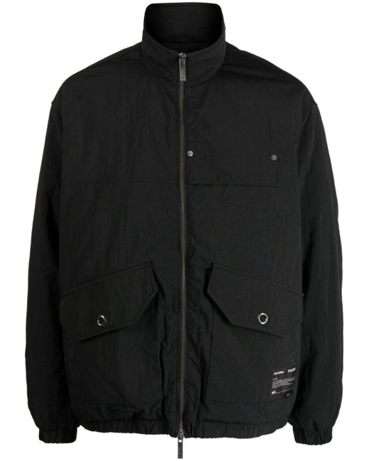 Izzue logo-patch crinkled bomber jacket