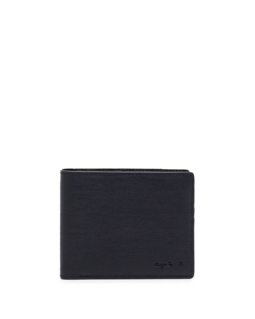 Agnès B. folded grained-leather wallet