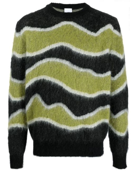 PT Torino patterned intarsia-knit brushed jumper