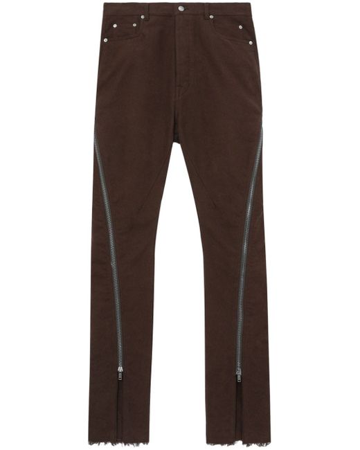 Rick Owens mid-rise zip-up extra-length jeans