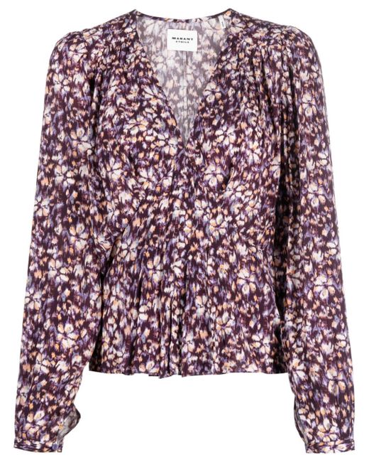 marant étoile Catchell floral-print blouse