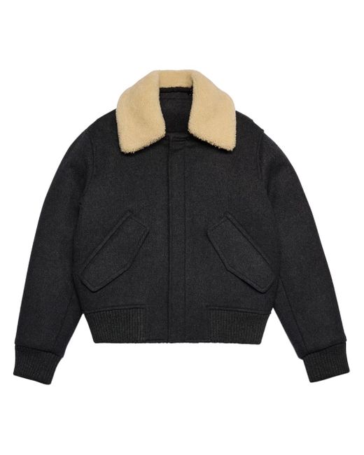 AMI Alexandre Mattiussi shearling-collar bomber jacket