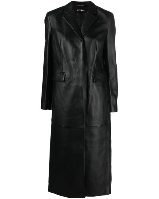 Misbhv single-breasted leather coat