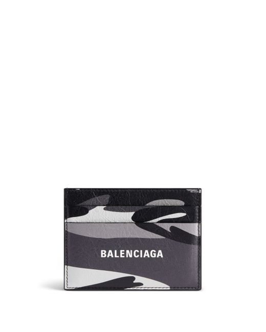 Balenciaga camouflage-print leather card case