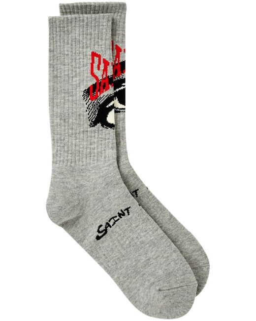 Saint Mxxxxxx intarsia-knit ankle socks