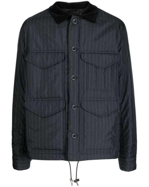 Sacai pinstripe cotton shirk jacket