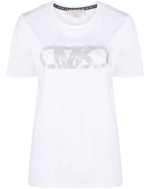 Michael Michael Kors rhinestone-logo organic-cotton T-shirt