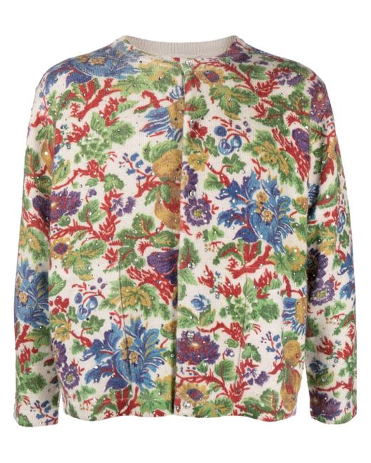 Bode beaded floral-motif cardigan