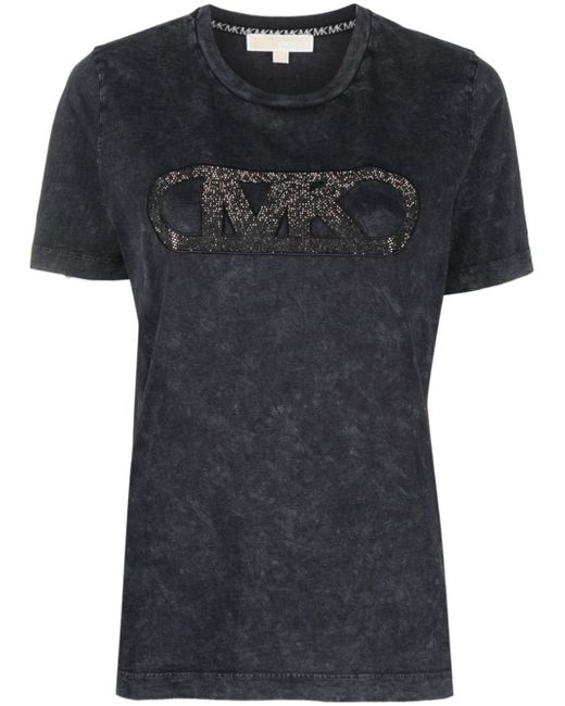 Michael Michael Kors rhinestone-logo organic-cotton T-shirt
