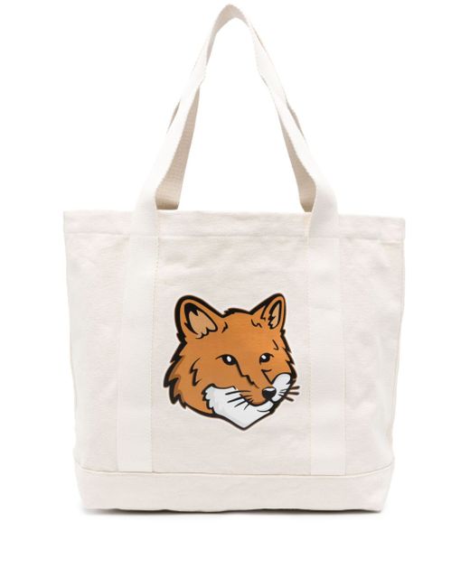 Maison Kitsuné Fox Head canvas tote bag