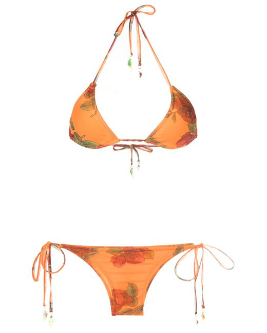 Amir Slama rose-pattern bikini set
