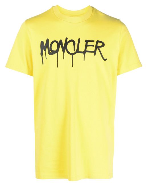 Moncler spray-paint logo-print T-shirt