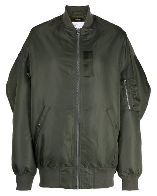 R13 decorative-zip detailing bomber jacket