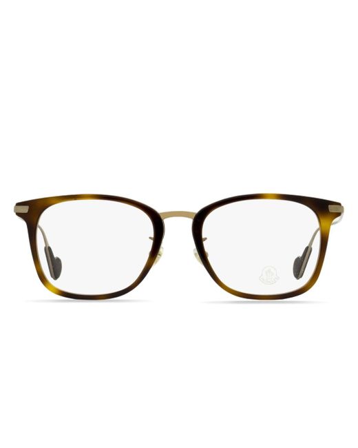 Moncler tortoiseshell rectangular-frame glasses