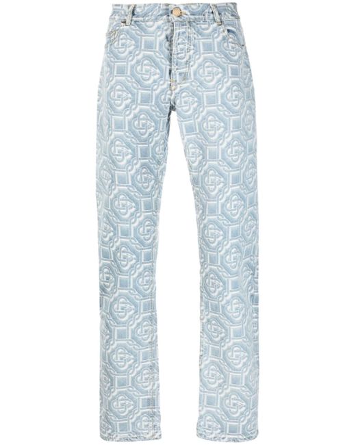 Casablanca monogram-print straight-leg jeans